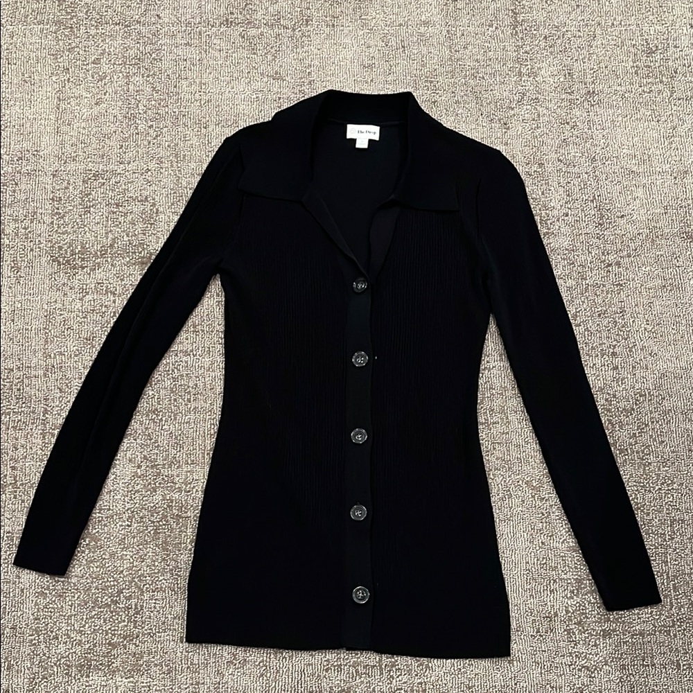 The Drop “Constance” Rib Button-Down Sweater